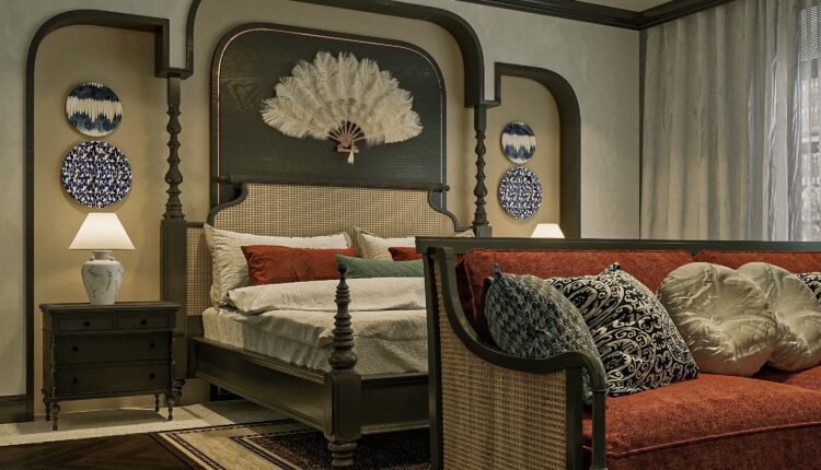 9760. 3D Indochine Bedroom Interior Model Download by Dat Nguyen
