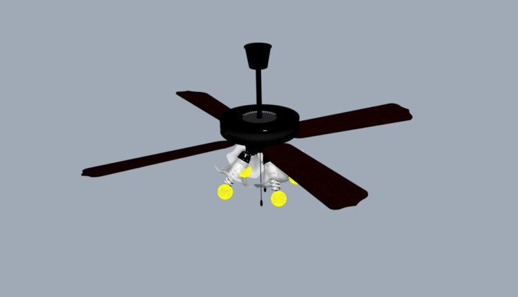 9821. 3D Ceiling Fans Model For Free Download by Hoang Tuan