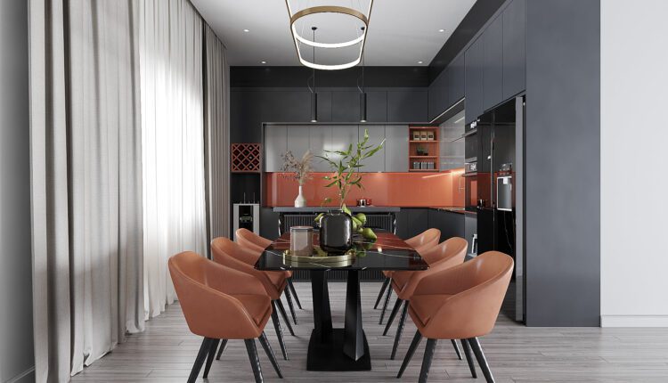 9857. 3D Dressing Room and Kitchen Interior Model For Free Download by Phan Thanh Duong