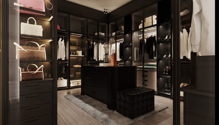 9857. 3D Dressing Room and Kitchen Interior Model For Free Download by Phan Thanh Duong