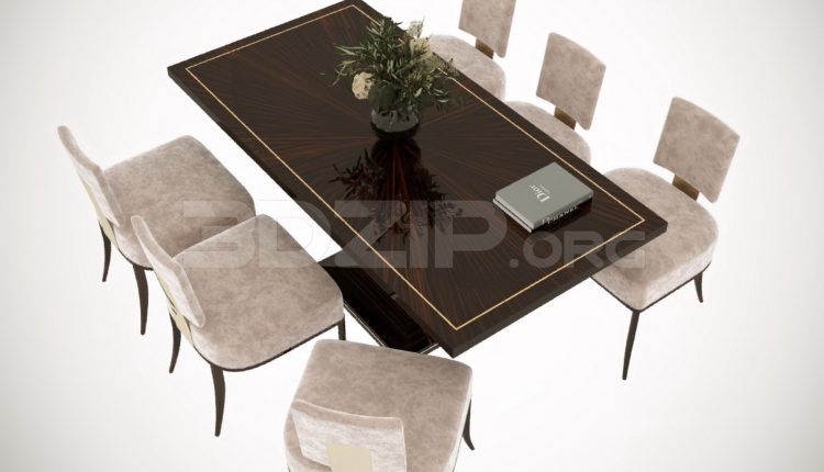 10436. Download Free Dining Table And Chair Model By Minh Khanh