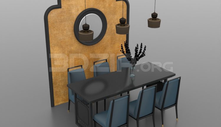 10478. Download Free Dining Table And Chair Model By An Ngoc