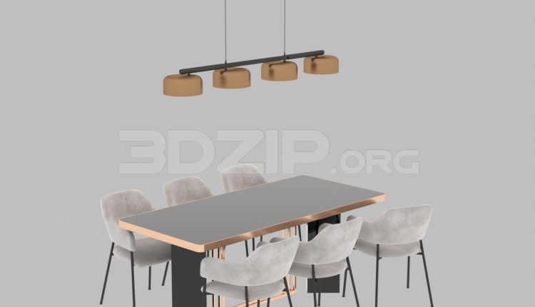 10579. Download Free Dining Table And Chair Model By Tran Tien Viet