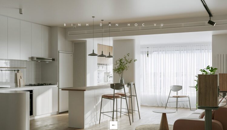 10614. Free 3D Living Room- Kitchen Interior Model Download by Tran Nguyen