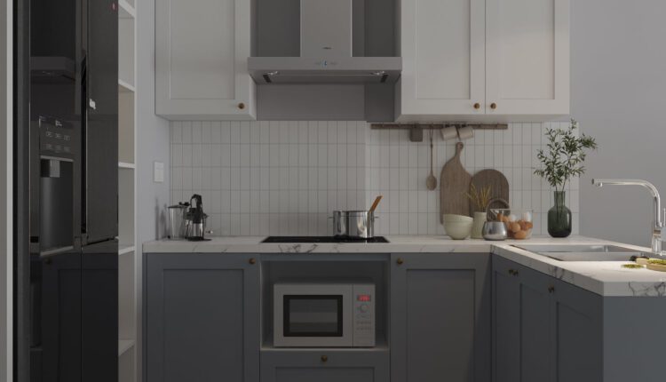 10663. 3D Living Room- Kitchen Interior Scene Model For Free Download by Hung Le