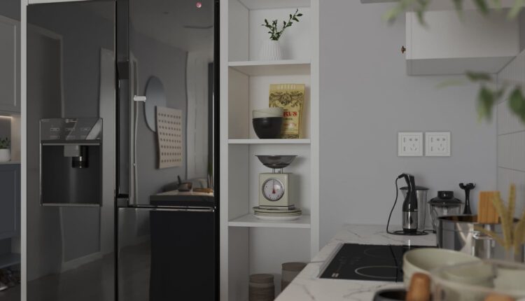 10663. 3D Living Room- Kitchen Interior Scene Model For Free Download by Hung Le