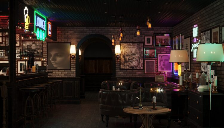 10664. 3D Bar Restaurant Interior Scene Model For Free Download by Tuan Dat