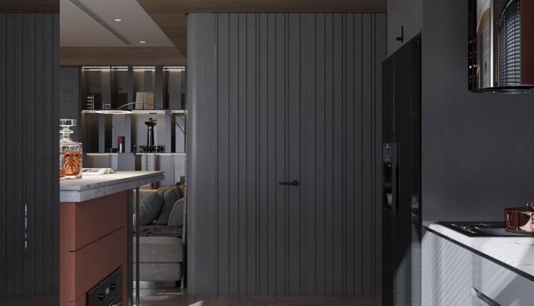 10799. 3D Living Room – Kitchen Interior Model Download By Dat Hip