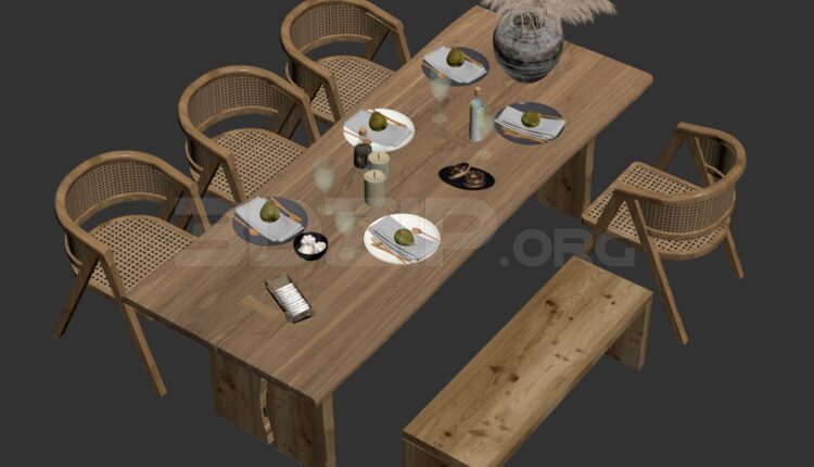 10868. Download Free Dining Table And Chair Model By Kha Vi