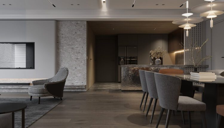 10897. 3D Living Room – Kitchen Interior Model Download By Nguyen Ha
