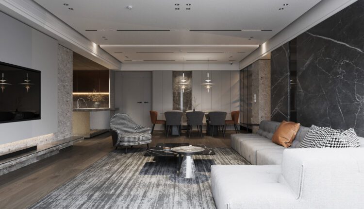 10897. 3D Living Room – Kitchen Interior Model Download By Nguyen Ha