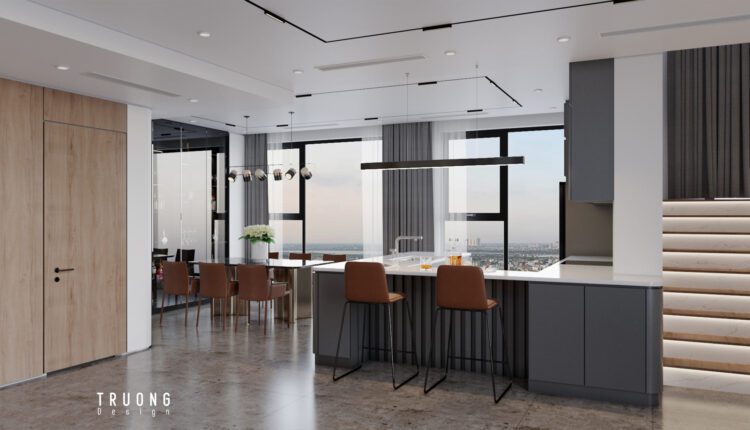 10911. 3D Living Room – Kitchen Interior Model Download By Truong