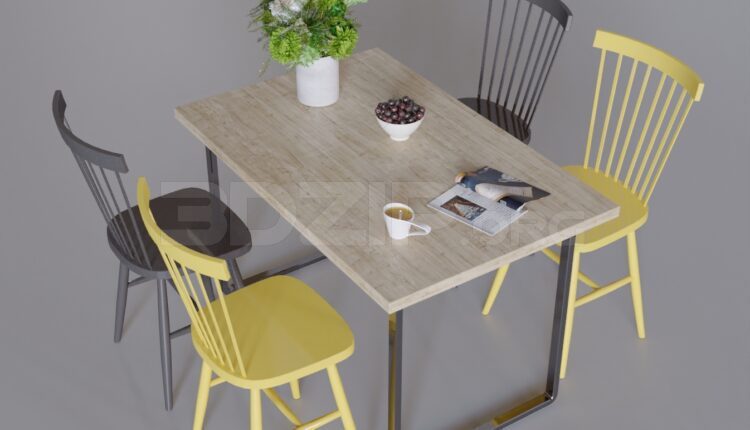 10996. Free 3D Dining Table And Chair Model Download