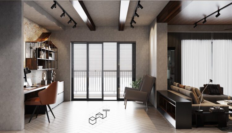 12035. Free 3D Living Room – Kitchen Interior Model Download By Dat Bui