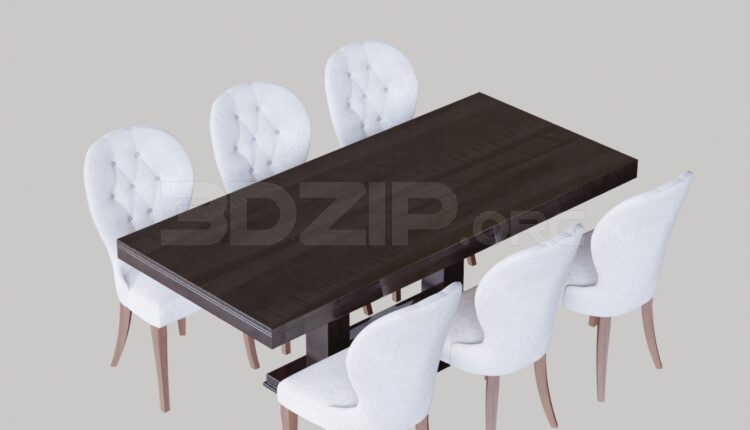 12039. Download Free Dining Table And Chair Model By Nguyen Ha