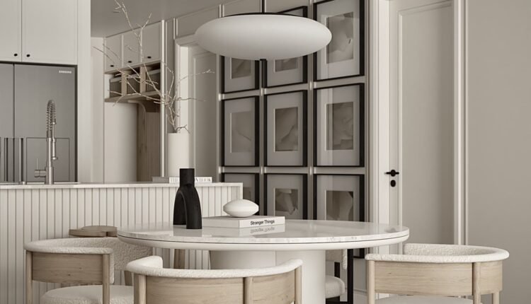 12294. 3D Living Room – Kitchen Interior Model Download By Nghiem Thuy Linh