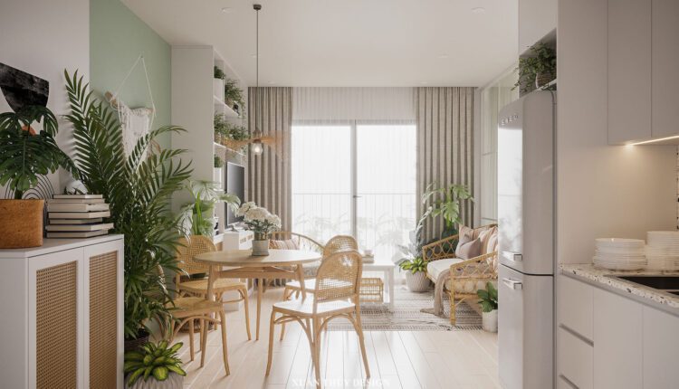 12406. 3D Living Room – Kitchen Interior Model Download By Phan Xuan Thuy