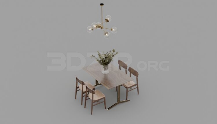 1018. Download Free Dining Table And Chair Model By Huy Hieu Lee