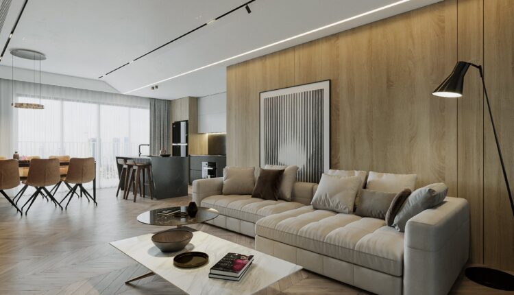 12512. 3D Living Room – Kitchen Interior Model Download By Nguyen Ngoc Tung
