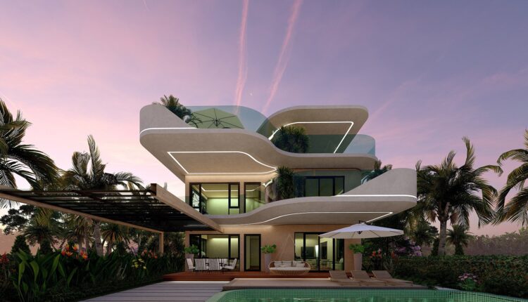 12518. Free 3D Villa Exterior Model Download by Hien Hoang
