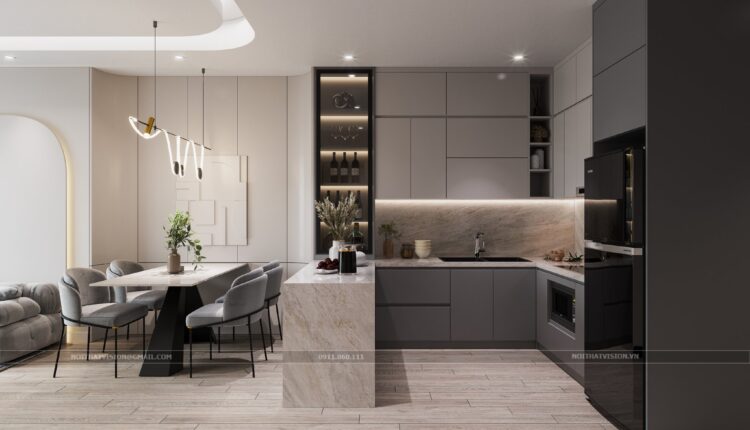 12578. Free 3D Living Room- Kitchen Interior Model Download by Bui Hai Lich