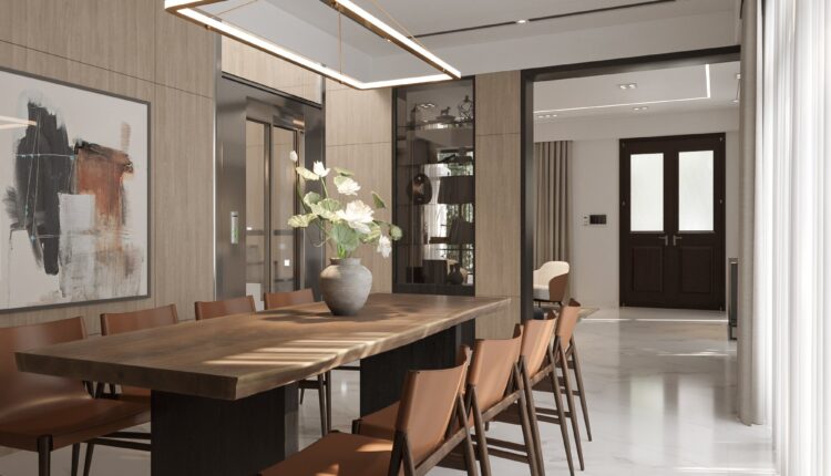 12594. Free 3D Living Room- Kitchen Interior Model Download by Bao Yen