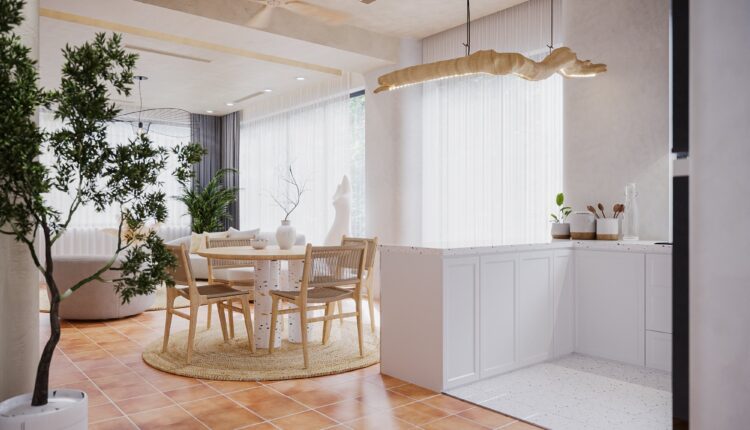 12604. Free 3D Living Room- Kitchen Interior Model Download by Trung Nghia