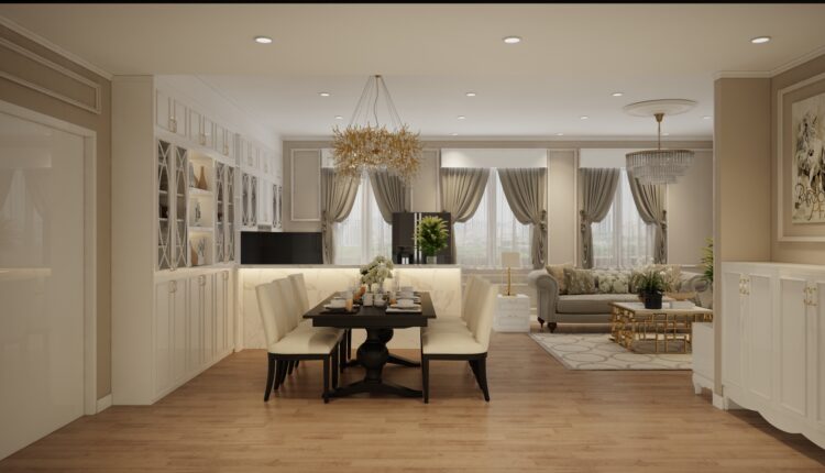 12613. Free 3D Living Room- Kitchen Interior Model Download by Pham Dinh Kham