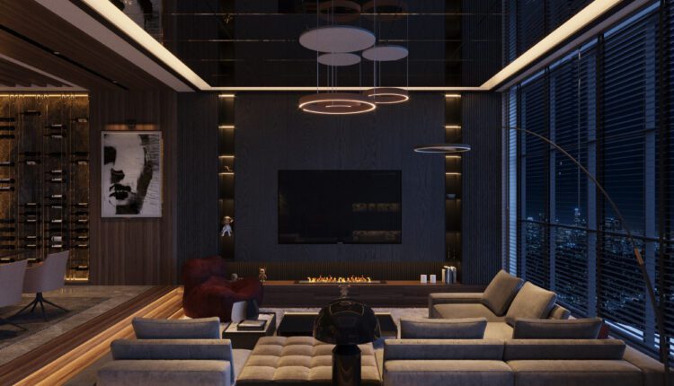 12625. Free 3D Living Room- Kitchen Interior Model Download by Du Ta