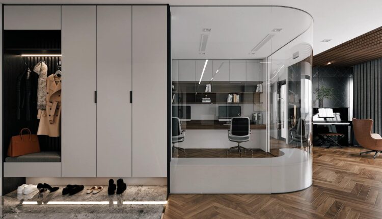 12634. Free 3D Living Room- Kitchen Interior Model Download by Duc Quan