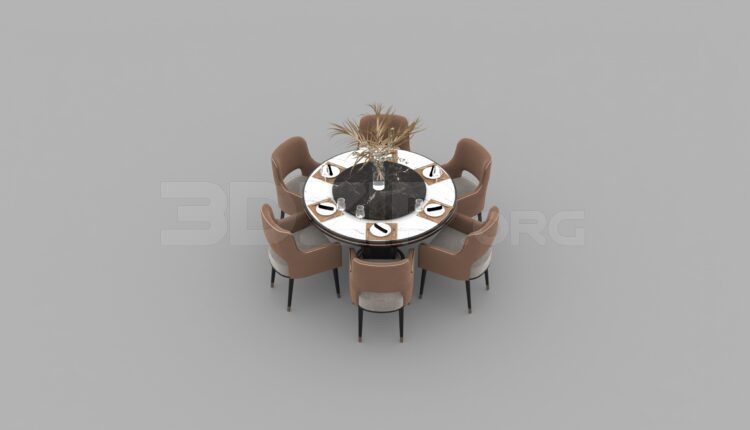 1613. Download Free Dining Table And Chair Model By Huy Hieu Lee