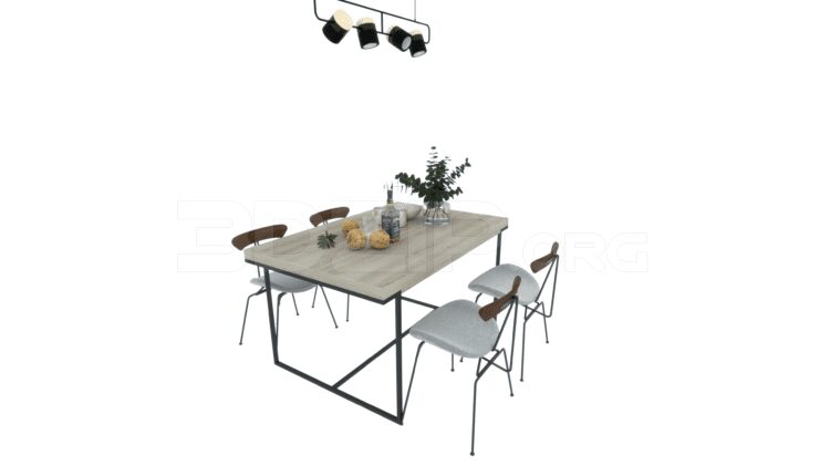 2347. Download Free Dining Table And Chair Model By Luong Thuy