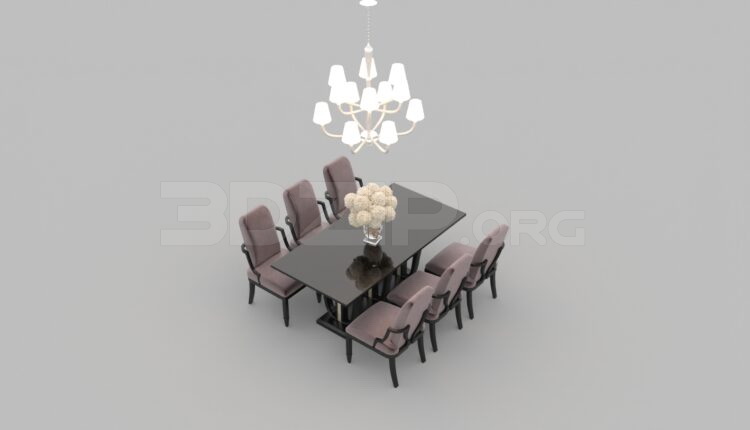 2655. Free 3D Dining Table And Chair Model Download