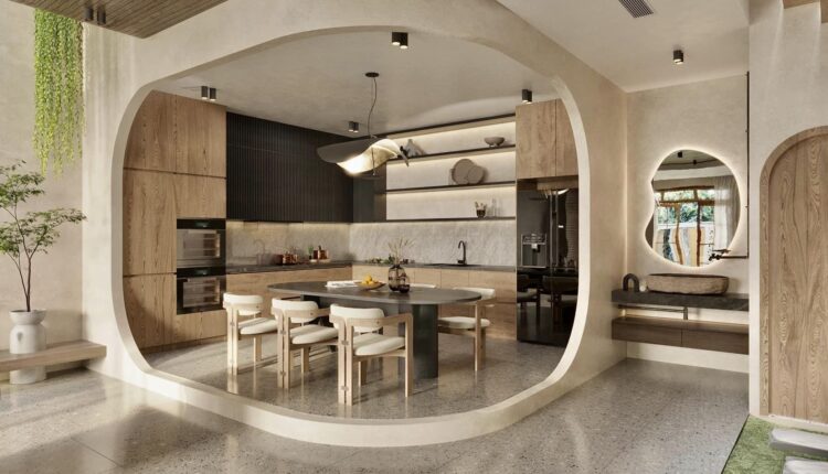 12835. Download Free 3D Living Room – Kitchen Interior Model By Thu Van