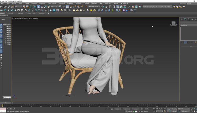 2753. Free 3D Rattan Chair Model Download (4)
