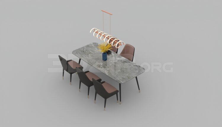 2774. Free 3D Dining Table And Chair Model Download
