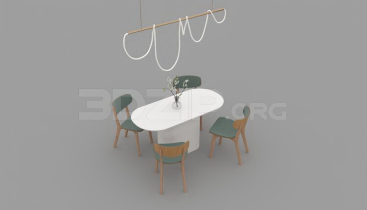 2793. Free 3D Dining Table And Chair Model Download