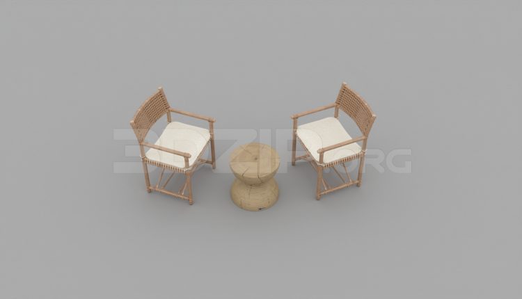 2861. Free 3D Rattan Chair Model Download