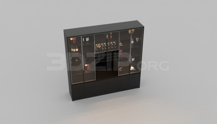 2918. Free 3D Wine Cabinet Model Download