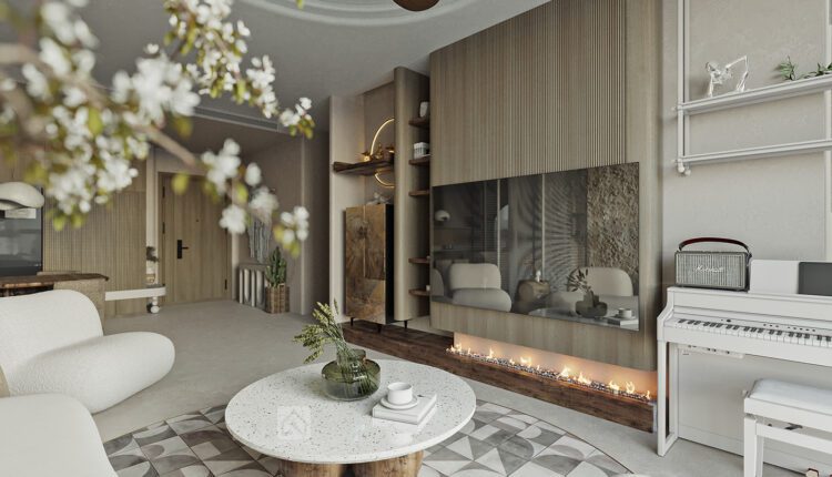 12900. Free 3D Living Room- Kitchen Interior Model Download by Vu Phuong Anh