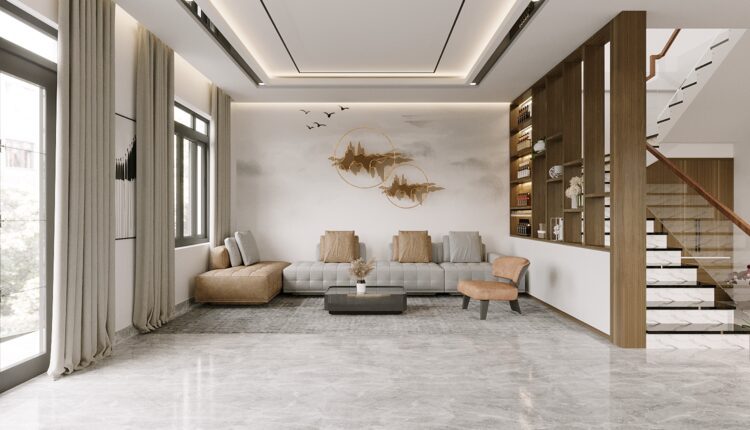 12907. Free 3D Living Room- Kitchen Interior Model Download by Pham Thanh Nhan