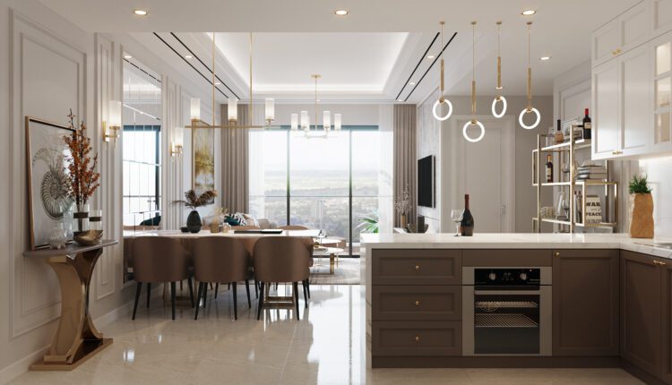 12957. Free 3D Livingroom- Kitchen Interior Model Download by Le Tien