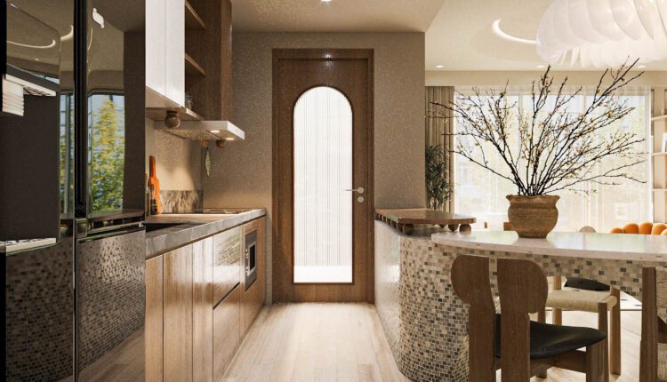 12961. Free 3D Livingroom- Kitchen Interior Model Download by Nguyen Thao