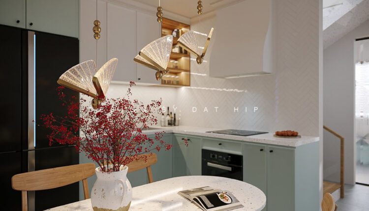 12990. 3D Living Room – Kitchen Interior Model Download by Dat Hip