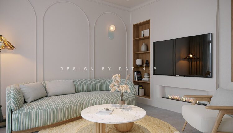 12990. 3D Living Room – Kitchen Interior Model Download by Dat Hip