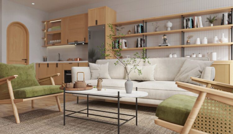 12995. 3D Living Room – Kitchen Interior Model Download by Tai Pham