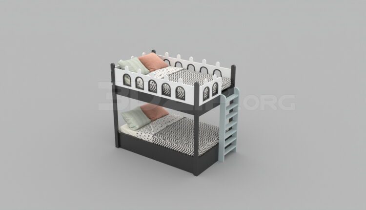 3033. Free 3D Child Bed Model Download