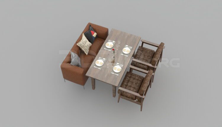 3047. Free 3D Table And Chair Model Download