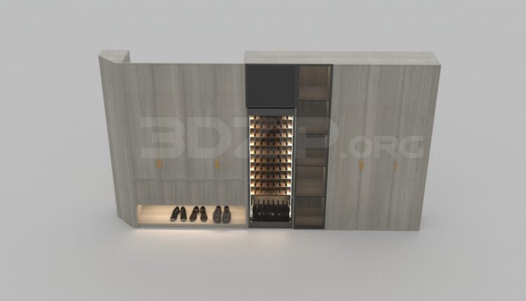 3148. Free 3D Shoe Cabinet Model Download