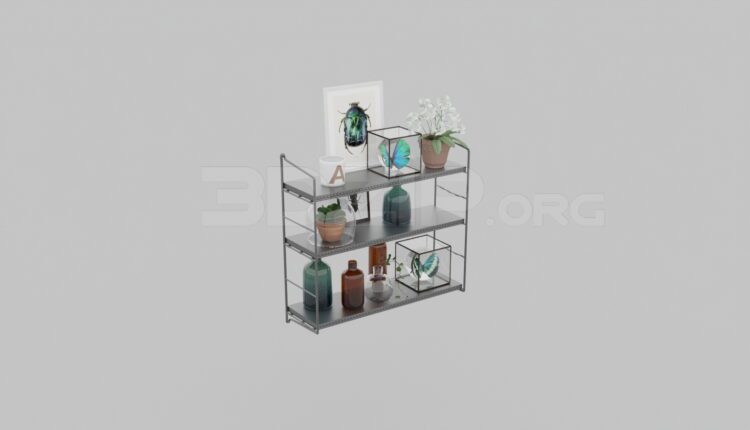 3402. Free 3D Decorative Shelves Model Download